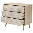thumbnail image 2 of Baxton Studio Beau Mid-Century Modern Transitional Two-Tone White and Oak Brown Finished Wood 3-Drawer Storage Cabinet, 2 of 7
