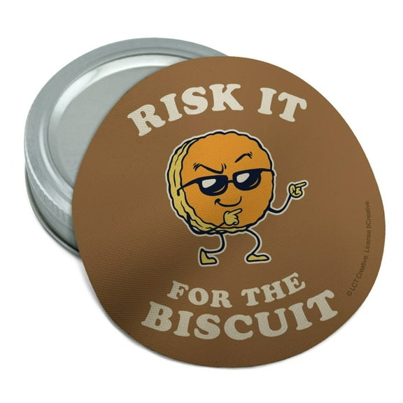 Risk It for the Biscuit Funny Humor Round Rubber Non-Slip Jar Gripper Lid Opener