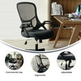 thumbnail image 2 of High Back Dark Gray Mesh Ergonomic Swivel Office Chair with Black Frame and Flip-up Arms, 2 of 9