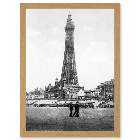 Vintage Photo Blackpool Tower England UK History Artwork Framed Wall Art Print A4