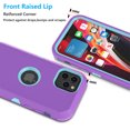 thumbnail image 4 of Njjex iPhone 12 Pro Max Cases, Sturdy Phone Case for iPhone 12 Pro Max 6.7", Full-Body Shockproof Protection Heavy Duty Armor Hard Plastic Rubber Rugged Bumper 3-in-1 Case Cover - Purple, 4 of 7
