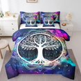 thumbnail image 1 of YST Tree Of Life Comforter Set, 7-Piece, Twin Size, Bohemian Mandala Theme, Reversible Rainbow Galaxy, Starry Sky, 1 of 5