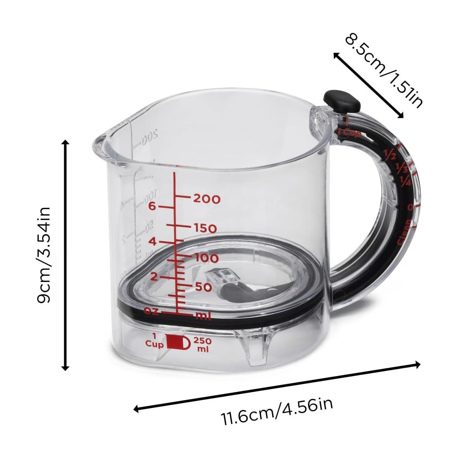 Tasse à Mesurer Réglable 4 En 1 - Multifonction Avec Base Racloir, Pour Cuisiner Et Pâtisser