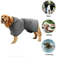 thumbnail image 4 of Toalla de albornoz para perros con capucha con correa ajustable, microfibra de secado rápido, superabsorbente para mascotas, perros y gatos, toalla de albornoz para secado gris S oso de fresa Hogar, 4 of 5