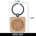 thumbnail image 2 of Magic Summoning Circle with Runes Square Keychain Charm Tag - Engraved Wood, 2 of 6