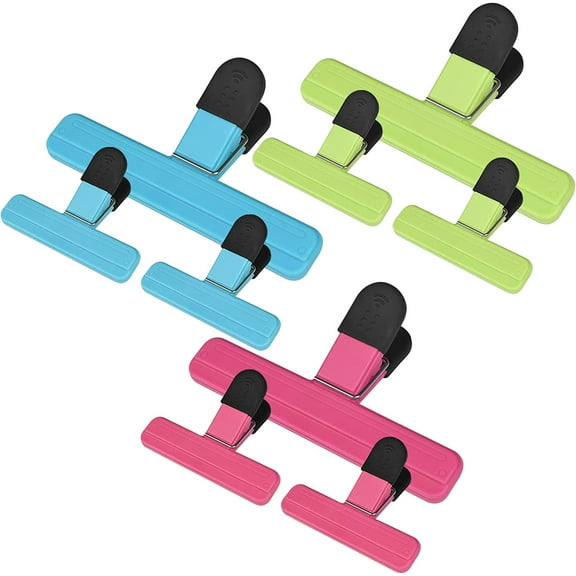 Chip Clips, Bag Clips for Food, Snack Clips, Clips for Kitchen (3 Large and 6 Small)