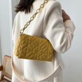 thumbnail image 3 of Bolso de hombro cuadrado pequeño para mujer, de color sólido, sencillo, con cadena gruesa, bordado a la moda, estilo coreano, portátil, para debajo del brazo, 3 of 6
