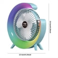 thumbnail image 4 of Ventilador Portátil USB Recargable, Ventilador LED 7 Colores, Ventilador Eléctrico Ajustable A 180°, Ventiladores Camping, Mini Ventilador Escritorio 3 Velocidades, Color Azul, 4 of 5
