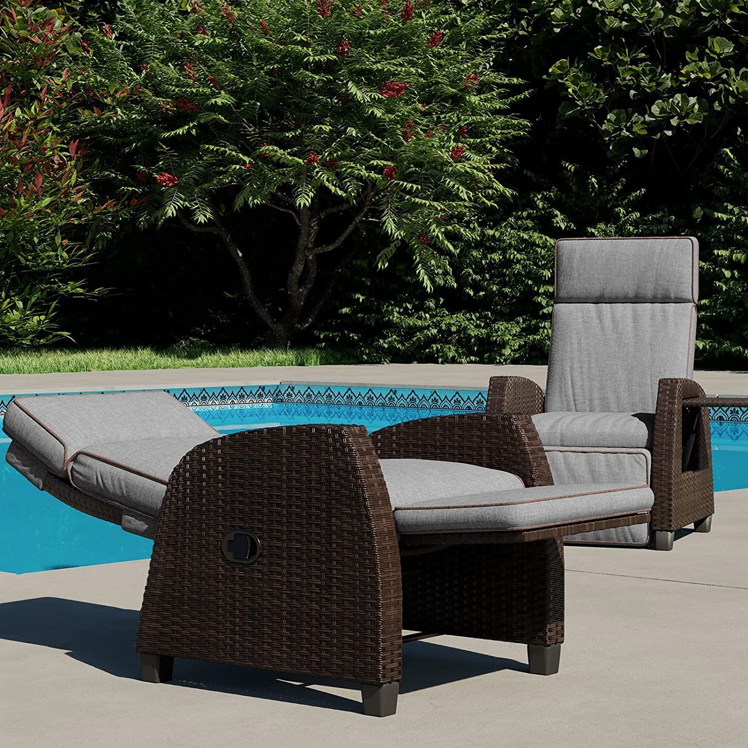 All weather wicker patio shop recliner