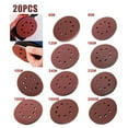 thumbnail image 3 of 20 Pcs 5 Inch 125mm Round Sandpaper 8 Hole Sanding Discs Hook & Loop Grit 150, 3 of 8