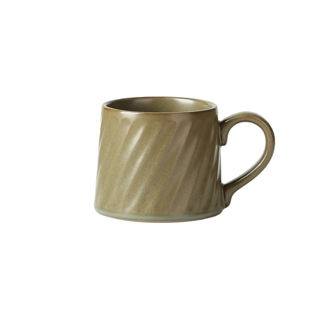 Taza de cerámica retro a rayas for té de la tarde, leche y café, 300 ml