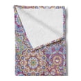 thumbnail image 2 of Lotus Soft Flannel Fleece Throw Blanket, Mandala Pattern with Mixed Floral Folk Circles Colorful Oriental Florets Design, Cozy Plush for Indoor and Outdoor Use, 70" x 90", Multicolor, by Ambesonne, 2 of 5