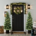 thumbnail image 6 of LuxenHome 5Ft Pre-Lit Green Artificial Christmas Tree Decoration Potted, 6 of 9