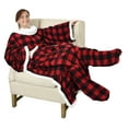 thumbnail image 2 of Catalonia Wearable TV Blanket with Sleeves Arms & Feet pockets for Adult Micro Plush Fleece Large Wrap Throw Robe 75 x 5, 2 of 6