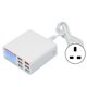 thumbnail image 5 of Cargador de pared USB múltiple QC3.0, adaptador USB de 6 puertos múltiples, enchufe de alimentación, bloque de carga rápida con pantalla LED, enchufe de Reino Unido de 100 a 240 V, 5 of 5