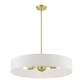 thumbnail image 6 of 46925-12 Livex Lighting Venlo - 5 Light Large Drum Pendant In Timeless Style-13.5 Inches Tall and 26 Inches Wide-Satin Brass/Shiny White Finish, 6 of 9
