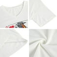 thumbnail image 3 of Poke Queen Print Women Loose Oversized V-Neck Half Sleeve T-Shirt, 3 of 5