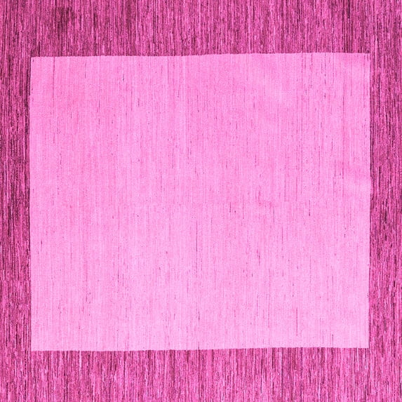 Ahgly Company Indoor Square Solid Pink Modern Area Rugs, 6' Square