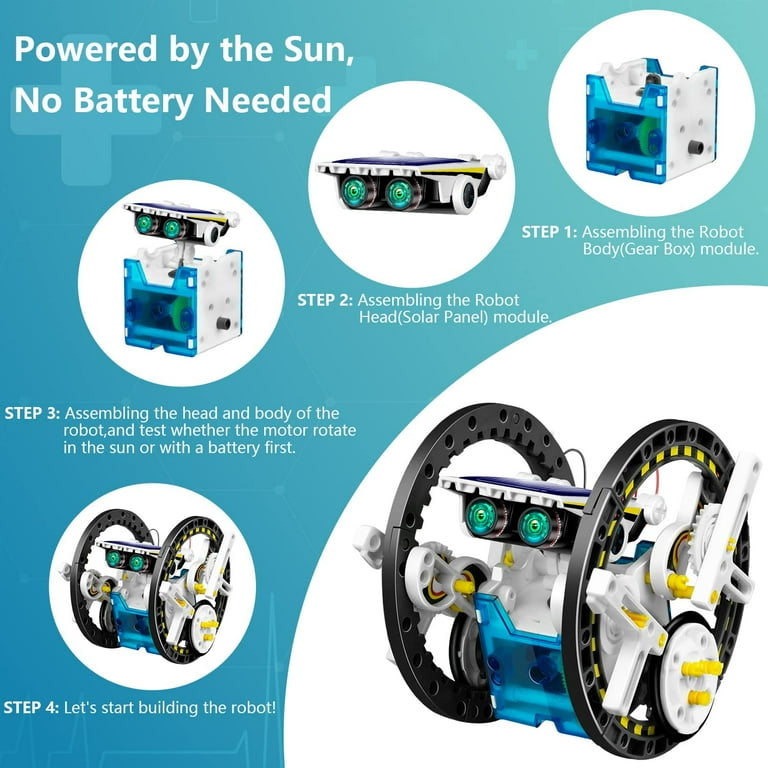 Autrucker Educational STEM Solar Robot Kit, 13-in-1 DIY