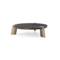 thumbnail image 1 of Table Basse en Acier Inoxydable avec Placage de Wengé de 48 Po X 48 Po X 13 Po, 1 of 1
