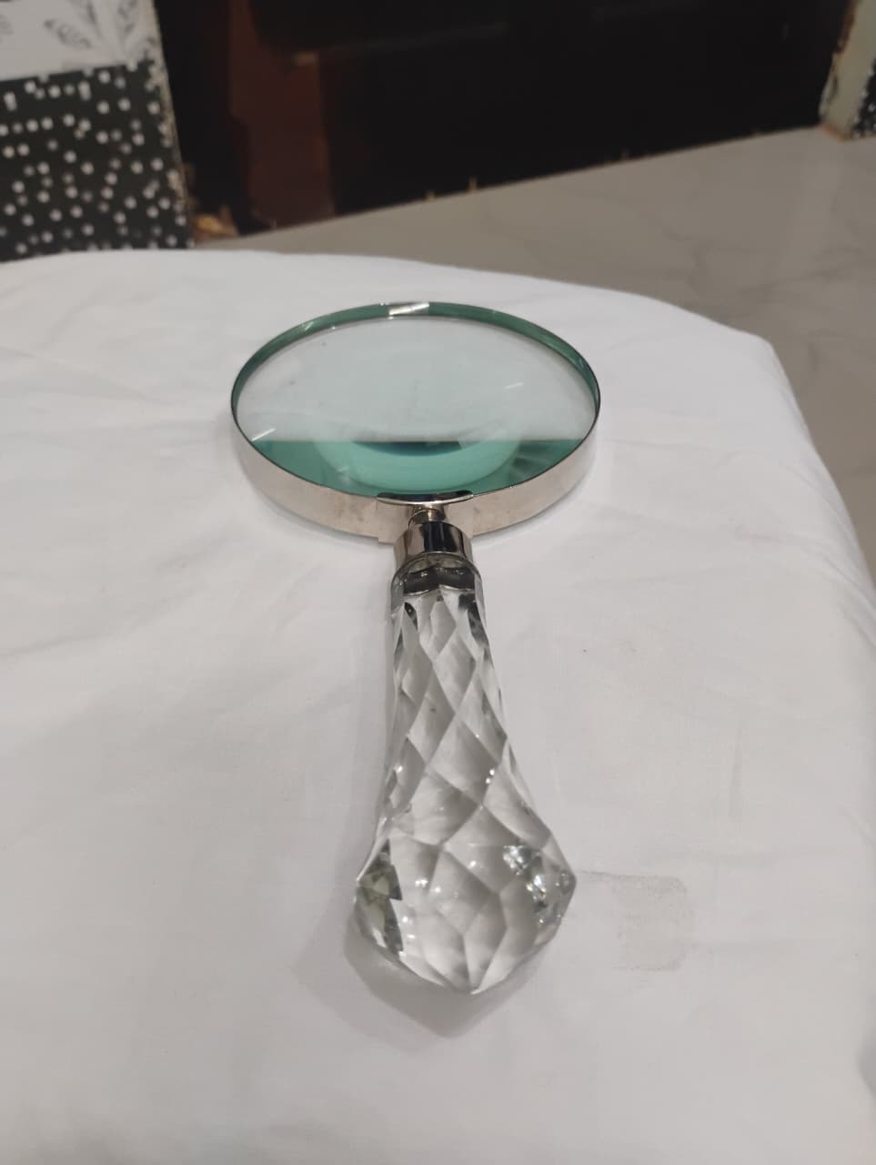 Antique Heavy Crystal Magnifying Glass Solid Vintage Magnifier & A Premium Gift