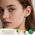 thumbnail image 5 of FindChic May Birthstone Earrings for Women 14K Gold Plated Heart Earrings with Sterling Silver Posts & Push Backs Cubic Zirconia Nickel Free Studs Birthday Mothers Day Jewelry Gifts for Mom/Her, 5 of 8