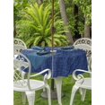 thumbnail image 4 of Outdoor Tablecloth with Umbrella Hole Zipper Vintage Navy Blue Round Tablecloth 54" Waterproof Table Cloth Farmhouse Retro Dark Solid Color Linen Texture Patio Table Cover Tablecloths for Picnic, 4 of 8