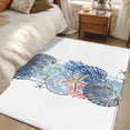 thumbnail image 4 of 3'x5' Area Rugs, Navy Blue Coastal Indoor Outdoor Area Rug for Living Room Bedroom, Summer Beach Nautical Shell Starfish Washable Bathroom Rugs Kitchen Floor Carpet Mats Home Decor Aesthetic, 4 of 8