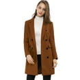 thumbnail image 1 of INSPIRE CHIC Manteau Mi-Long à Double Boutonnage pour Femme à Col à Revers Cranté, 1 of 6