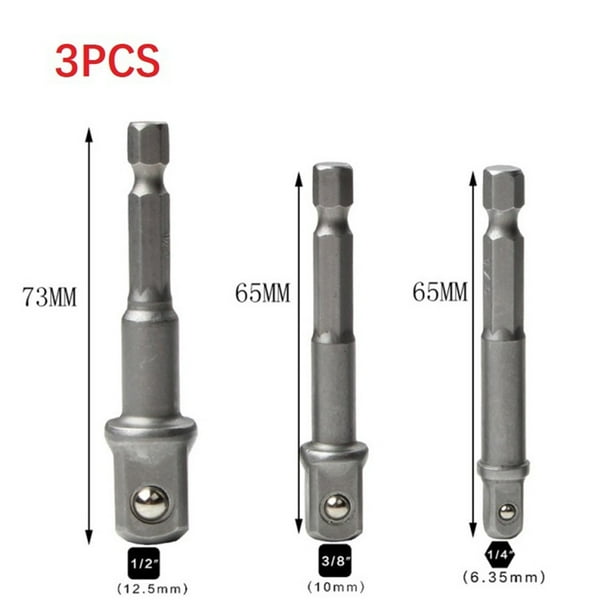 Drill Socket Adapter 1/4in Hex Shank Extension bar For Impact Driver 1/