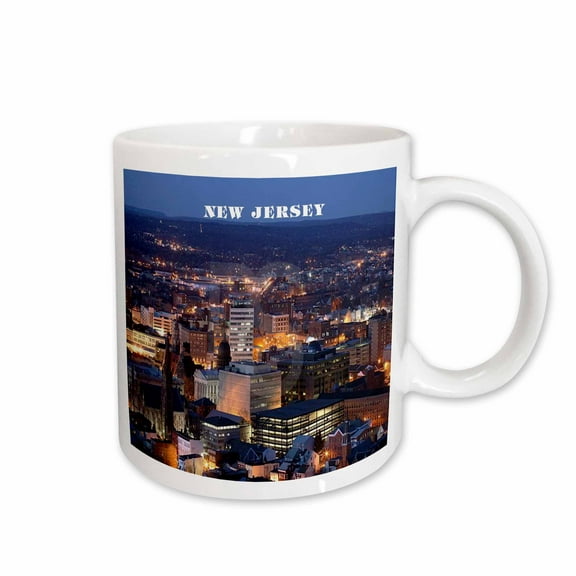 3drose, Night View of Paterson New Jersey, 15oz Mug