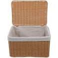 thumbnail image 4 of Milisten Woven Basket Bin With Handle And Lid Rectangular Storage Organizer Wicker Nesting Bin And Liner Empty Basket For Organizing Toy Books Kids Baby Closets Room Decor, 4 of 6