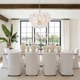 thumbnail image 2 of Luxury Ribbed Glass Globe Cluster Bubble Chandelier - Brass, Nickel Nickel/8-Light, 2 of 5