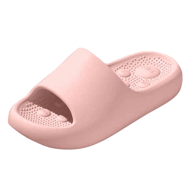 Women's Non Slip Shower Sandals Quick Drying Bathroom Slippers Lightweight EVA Slip On Water Slides with Arch Support Pink Size 6