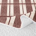 thumbnail image 5 of Manfei Vintage Grid Twin Quilt Set,Classic Stripes Twin Coverlet Set,Red Brown,2pcs,1 Bedspread and 1 Pillowcase, 5 of 7