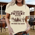 thumbnail image 2 of Wang6 Womens Short Sleeve Oversized Tshirts Casual Please Be Patient with Me I'm from the 1900s Letter Printed Graphic Tees Summer Loose Crew Neck Tops Beige XXXL, 2 of 4