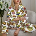 thumbnail image 6 of Picia Hot Dog With One Sausage Pattern Women’s Long-Sleeve Sleepwear Set - Soft 2-Piece Loungewear with Pockets, Comfy PJs for Relaxing Nights-Small, 6 of 7