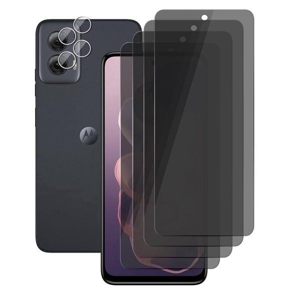 UZWZW (4 2) for Motorola Moto G Power 5G (2024) Privacy Screen Protector Tempered Glass with 2 Pack Camera Lens Protector