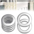 thumbnail image 1 of 50 Silver Plastic Curtain Rings 40mm Eyelet Rings for Window Shower Dressing Room Curtain Rods, 1 of 5