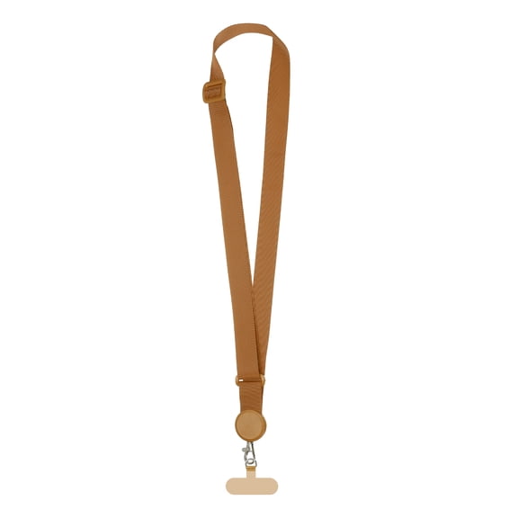 Uxcell Adjustable Phone Lanyard, 1 Pack Polyester Crossbody Phone Strap Universal Cellphone Lanyard with Patch Neck Strip for Most Smartphones, Coffee