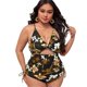 thumbnail image 1 of Women's V Neck Swimsuit with Colorful Printed Skin-friendly Swimming Clothes for Beach Pool Party, 1 of 5