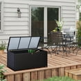 thumbnail image 2 of Outsunny 75 Gallon Wicker Outdoor Storage Box, Deck Box with Gas Strut, 2 of 10