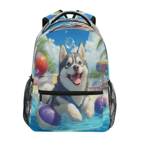 DIXRUYEE Backpack Schoolbag Husky's Splashing Good Time Pattern 15L/18L 2-SIZE