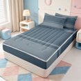 thumbnail image 2 of Erosebridal Minimalist Stripe Zipper Full Size Comforter Sets with Fitted Sheet and 2 Pillowcases,Linear Lines Zipper Bedding Set,Light Gray Reversible,4pcs, 2 of 7