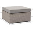 thumbnail image 5 of COSIEST Outdoor Ottoman Wicker Sectional Sofa Set with Warm Gray Cushion, 5 of 5