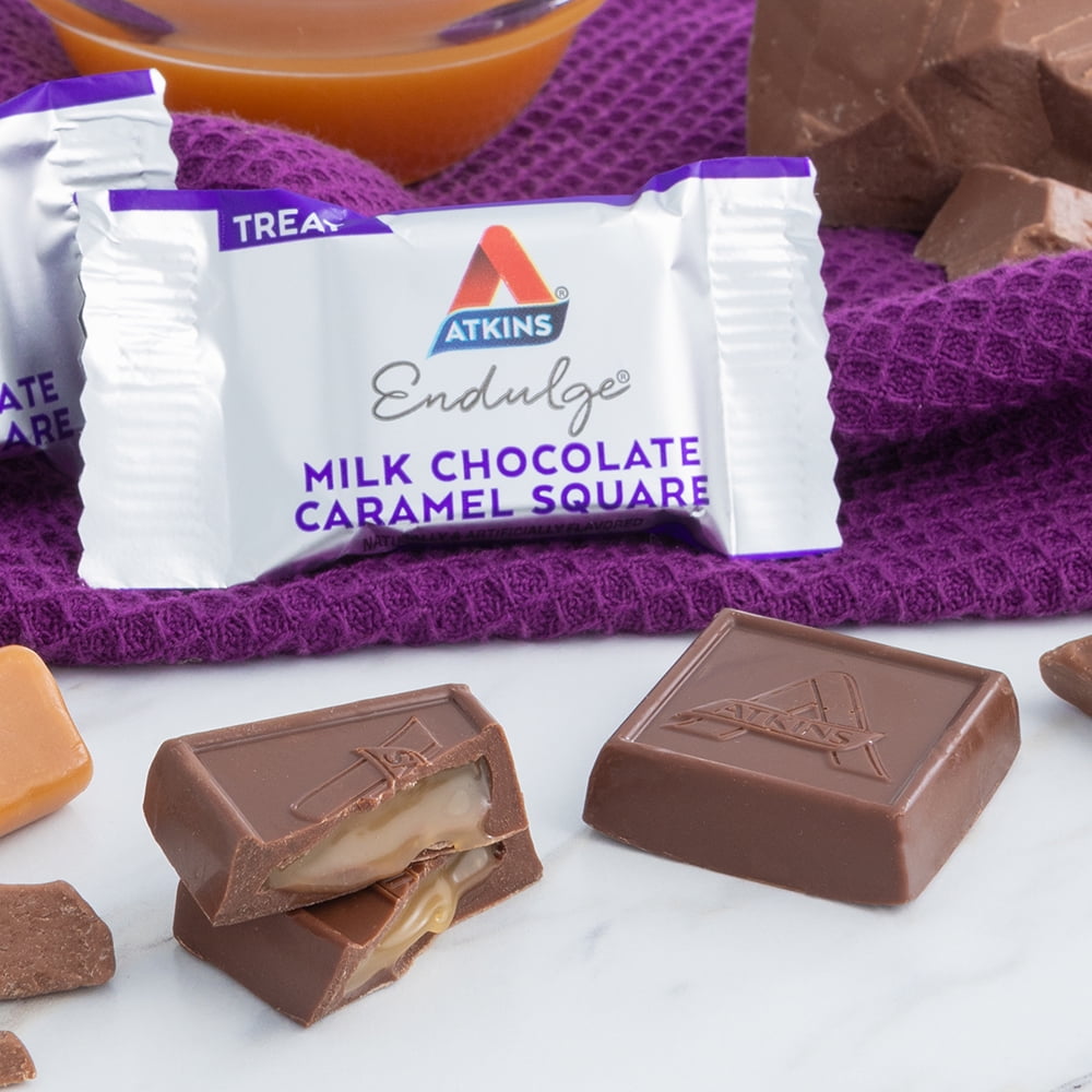 Atkins Endulge Assorted Variety Pk, Peanut Candies & Milk Chocolate Caramel Squares, 20 Ct