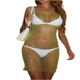 thumbnail image 1 of Robe en Maille Transparente Aguichant pour Femmes, Résille à Strass, Paréo de Bikini, Sortie de Plage, Robe Midi de Festival Rave/Boîte de Nuit, 1 of 7