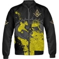 thumbnail image 2 of Lotusprinthandmade Personalized Freemason White Compass Symbol All-over Print Bomber Jacket Multicolor, 2 of 5