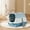 blue, variant on HWRETIE Fully Enclosed Cat Litter Box with Lid Splash Proof Pet Toilet Tray Large Space Cat Potty with Shovel Odor Control Covered Litter Pan
