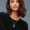 thumbnail image 3 of 14K Gold Plated Cross Pendant Necklace for Men Women Gold Crucifix Necklace for Men, 3 of 5